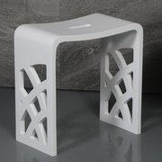 Alfi Brand Designer White Matte Solid Surface Resin Bathroom / Shower Stool ABST88